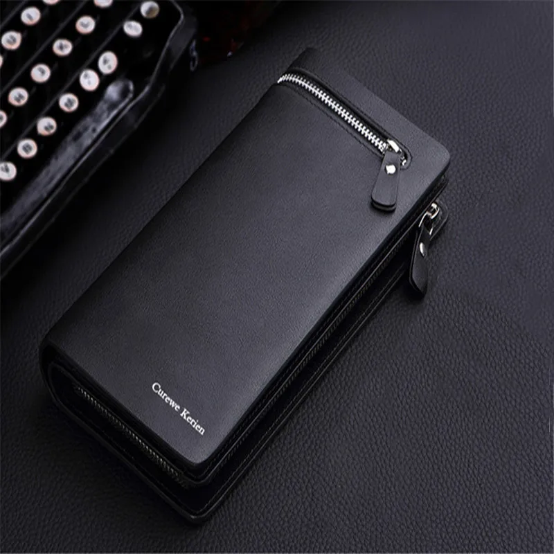 2016 New Men's Wallet Long Faux Leather Card Holder Business Style Pockets Clutch Purse High Quality carteira masculina N765