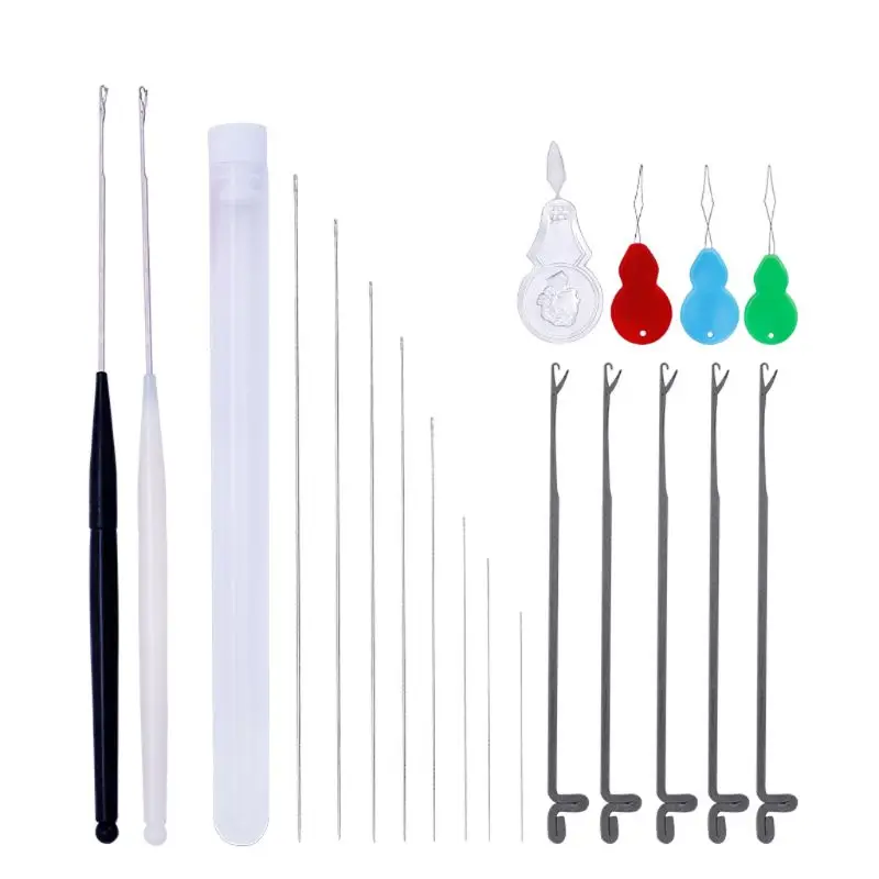

Embroidery Stitching Needles Tool Set Needle Threader Crochet Hooks DIY Craft Sewing Tool Accessories