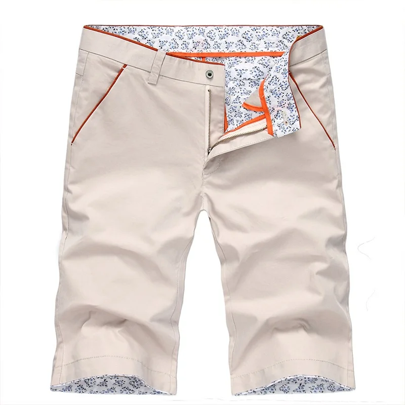 

Men shorts Slim summer Solid color Knee Length shorts Men