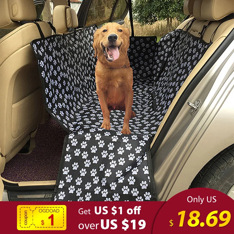 Кошачий чехол на сиденье автомобиля для питомца с принтом лапы водонепроницаемый Оксфордский коврик для багажника кошки собака переносит автомобильные чехлы для сидений коврик Гамак Протектор