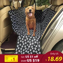 Кошачий чехол на сиденье автомобиля для питомца с принтом лапы водонепроницаемый Оксфордский коврик для багажника кошки собака переносит автомобильные чехлы для сидений коврик Гамак Протектор