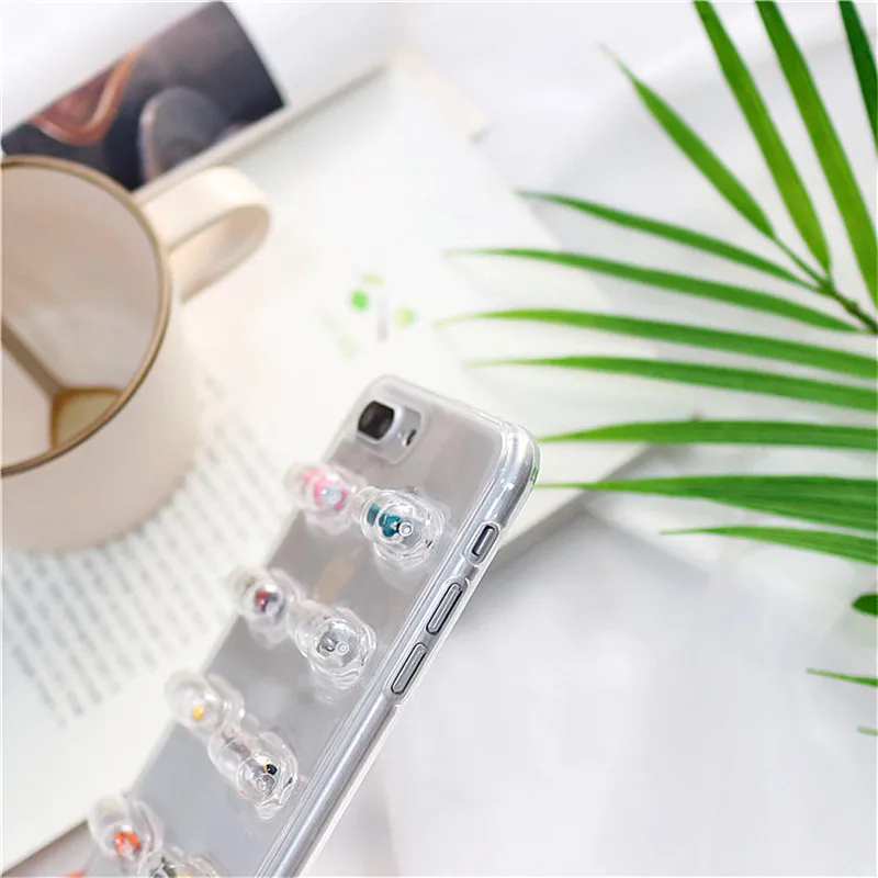 LUDI 3D Fun Cartoon Capsule Doll Phone Case For iphone X Case For iphone 6 6S 7 8 Plus Colorful Stereoscopic Clear Soft TPU Case4