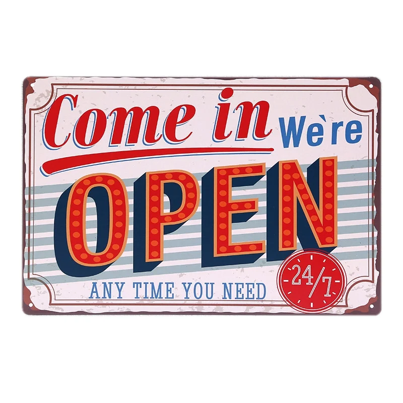 " x 12" "Добро пожаловать мы открываем" и "Извините мы закрыты" Винтажный металлический знак оловянный постер для паба Бар Кафе Магазин Ретро доска A409 - Цвет: 6