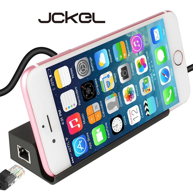 

JCKEL Hub OTG Type-C 3.1 to RJ45 Gigabit Ethernet Lan Splitter Adapter+3 USB 3.0 Ports Type C Hub with Phone Holder For Macbook