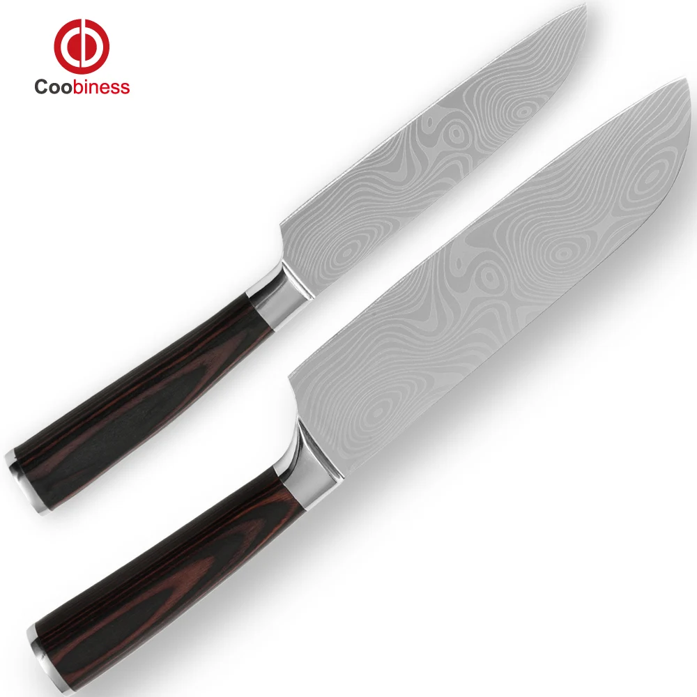 XYJ kitchen knife set stainless steel 2*santoku knife cooking knives