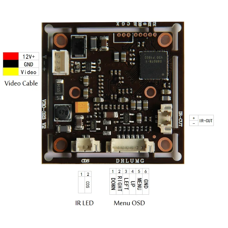 Высокая плата камеры видеонаблюдения 1/2.9 &quotCMOS IMX323 + V30E(FH8536E) HD 200 МП для AHD