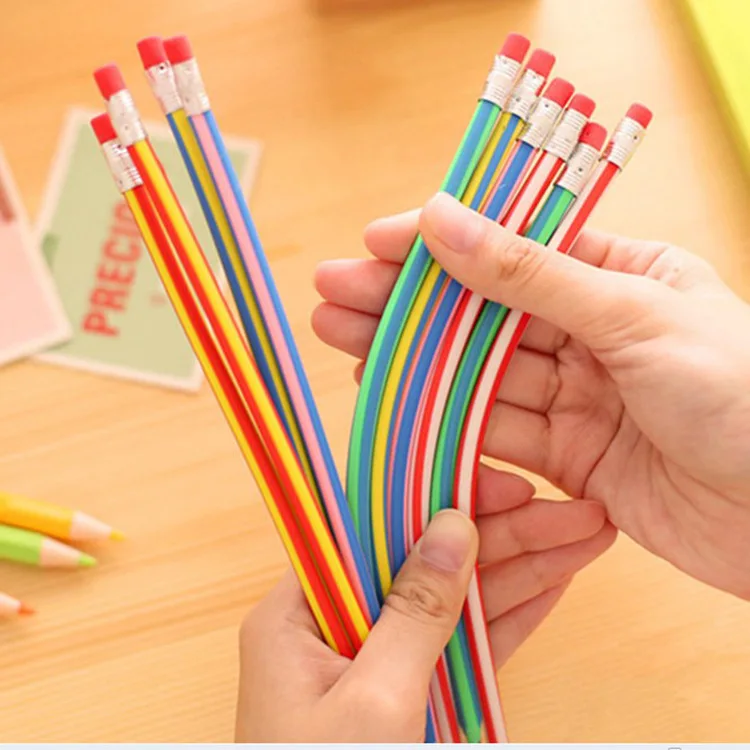 

Pencil Colorful Magic Bendy Flexible Soft With Eraser Stationery Student Colored Pencils School Office Supplies Tricks 1Pc