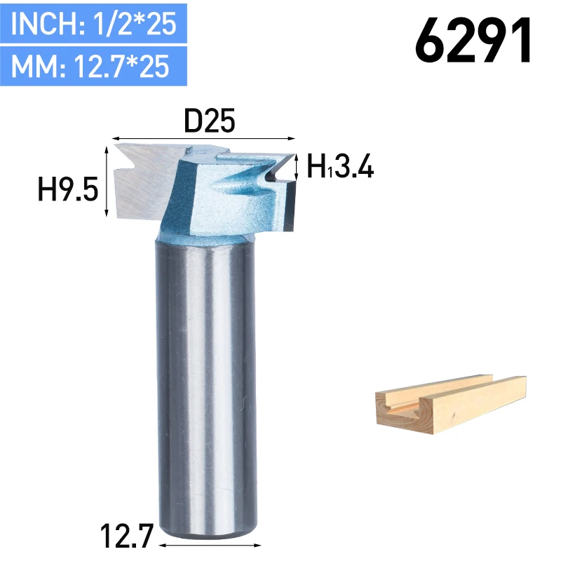 HUHAO 1 шт. 1/" хвостовик фреза для нарезания пазов типа «Ласточкин хвост» промышленный класс 2 фрезы Фрезы для деревообработки инструмент Фрезы - Длина режущей кромки: 6291