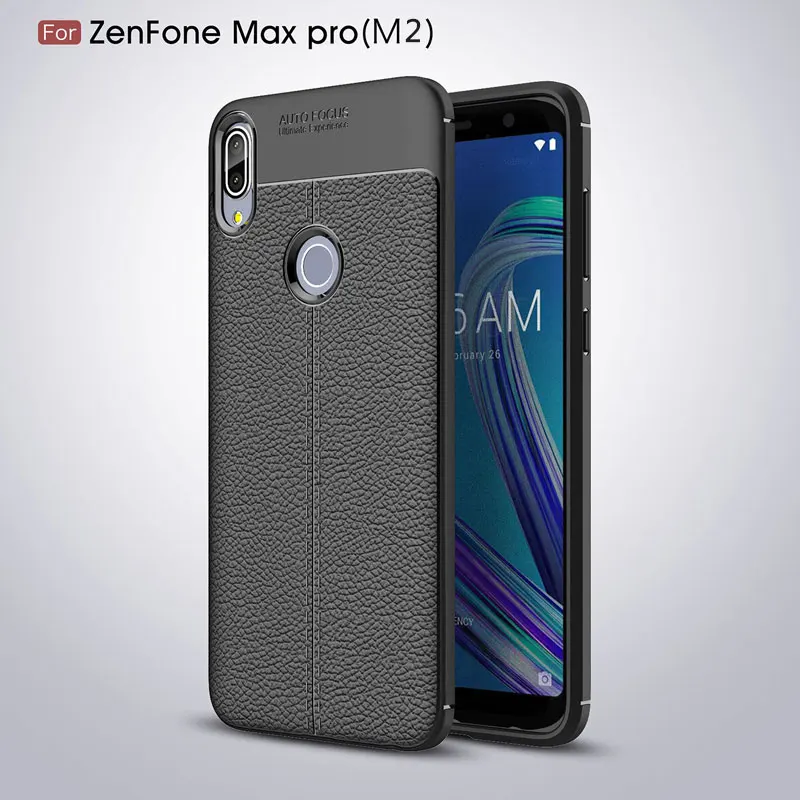 Мягкий чехол для ASUS Zenfone Max Pro M2 ZB631KL Чехол кожаный ТПУ силиконовый чехол для телефона для Asus Zenfone Max Pro M2 ZB633KL чехол - Цвет: Черный