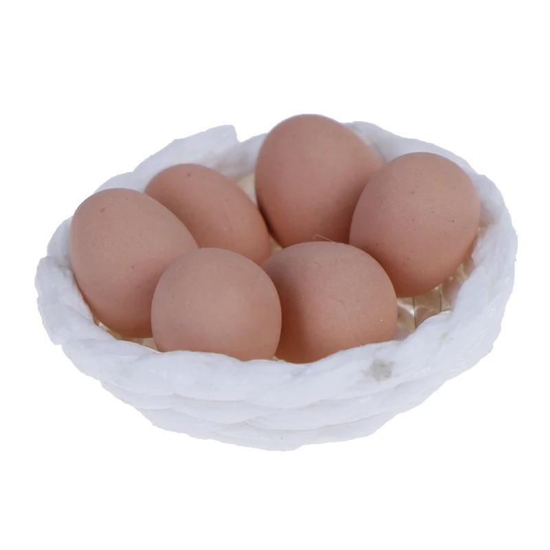 

1:12 Scale Dollhouse Miniature Accessories Kitchen Food Mini Egg with Egg Nest for Doll House Cooking Game food