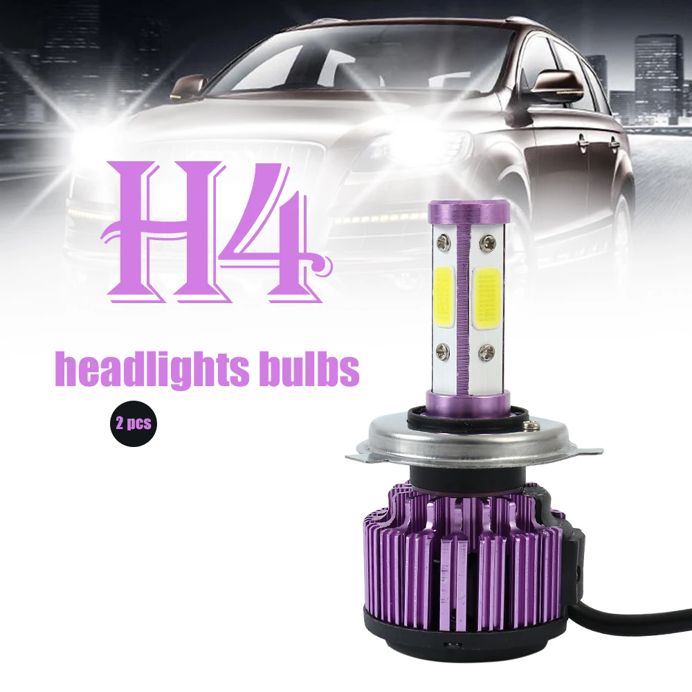 

2018 New 4 Sided H4 LED Headlight Car Bulbs 300W 36000LM High or Low Beam Bright