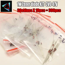 1 Вт туннельный Диод комплект 3 V-47 V 30valuesX10pcs = 300 шт DIP 1 Вт туннельный набор разнокалиберных диодов