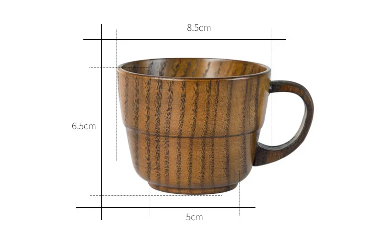 UPORS натуральное дерево ююба чашка с ручкой Экологичные примитивные ручной работы Дерево Японская чаша для чая твердой древесины чай молоко кофе кружка
