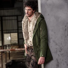 Зимняя куртка, Мужское пальто, пуховик с меховым капюшоном, красивая Съемная парка, мужская хлопковая стеганая мужская куртка размера плюс 912