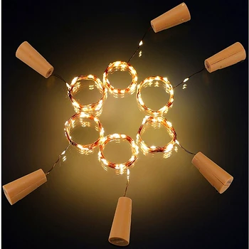 

10Pcs/Lot 3*AG13 Battery Powered 9Colors Wine Bottle Stopper Cork Light String 2M 20LEDs Copper Fairy Garland LED Strip lighting