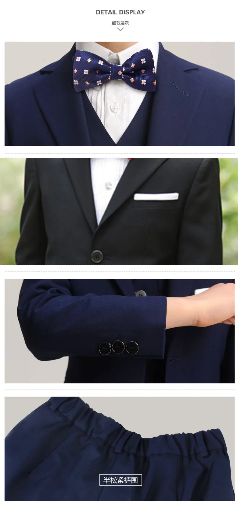 2017 Flat V-neck Real Kids Tuxedo Suit 3pcs Boys Suits For Weddings Prom Wedding Dress For Tuexdo Children Clothing Set For  (6)