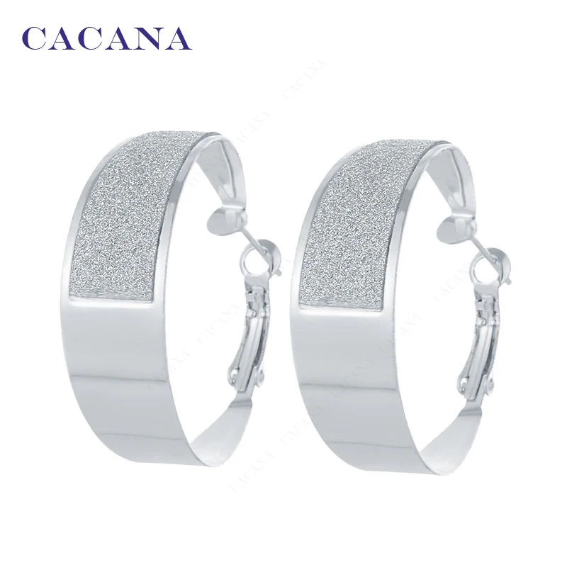 CACANA Hoop Long Earrings For Women Beautiful Wide Round Bijouterie Hot Sale No.A856 A857