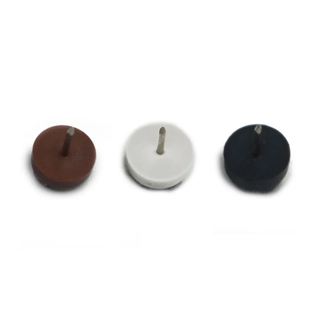 

12pcs 18mm Mix 3 Colors Chair Round Felt Glide Nail Soft Bottom Furniture Feet Pad Nail Plastic Hardware