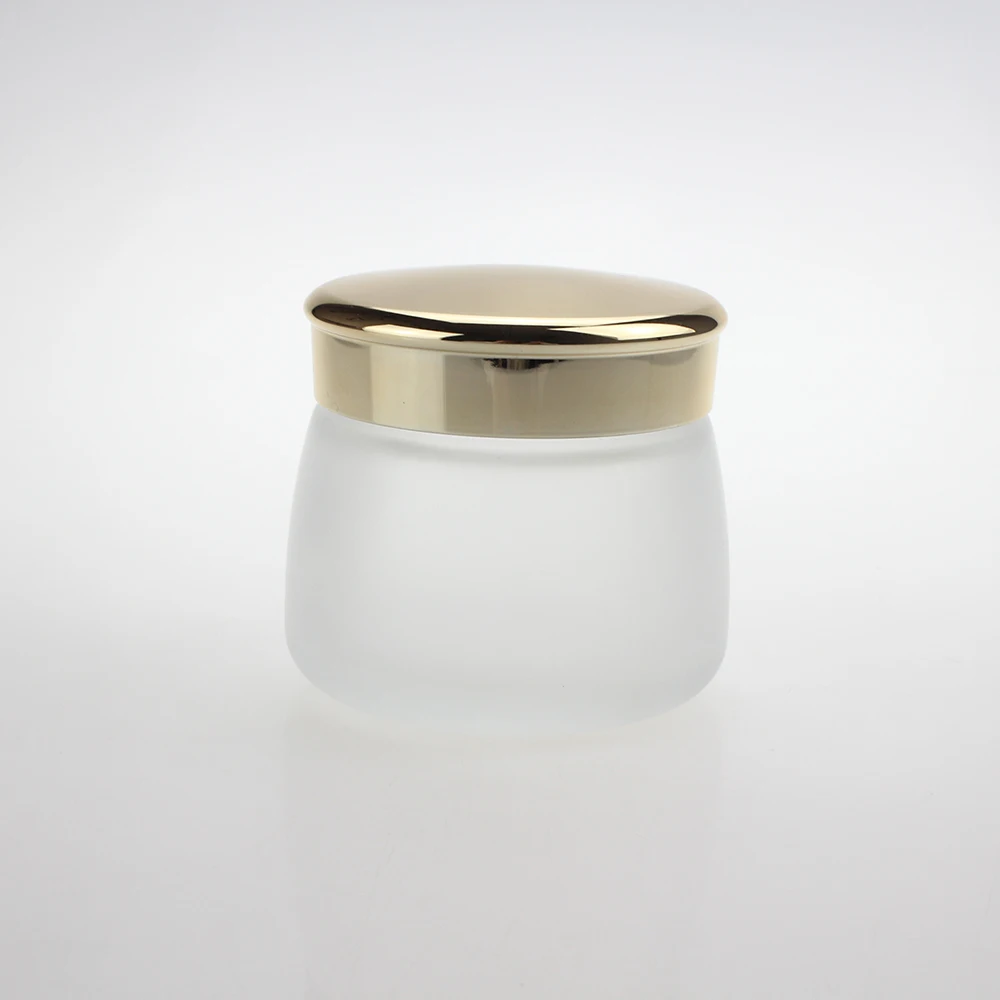#*Cheap 130g Frosted Cream jar bright cover glass cream jar , makeup cosmetic glass bottle with silver or gold