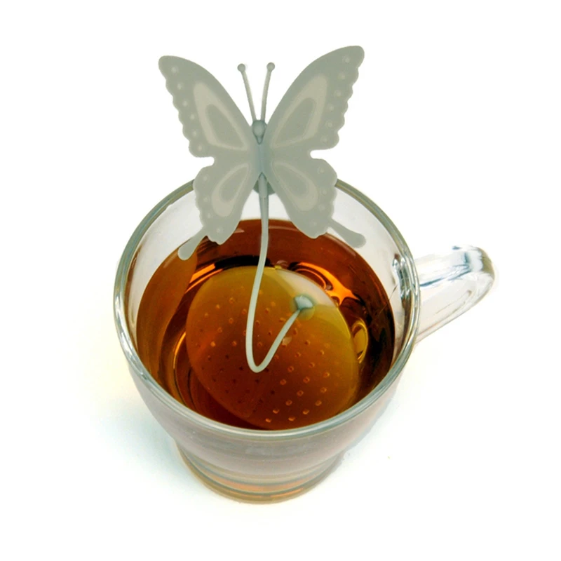 Silicone Tea Infusers Butterfly Tea Bag Reusable Strainer Leaf Grain