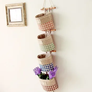 

Wall Door Hanging Storage Bag Bolsa Lace Pocket Hanging Holder Storage Basket Linen Organization Bag Sundries Bag Home Decor