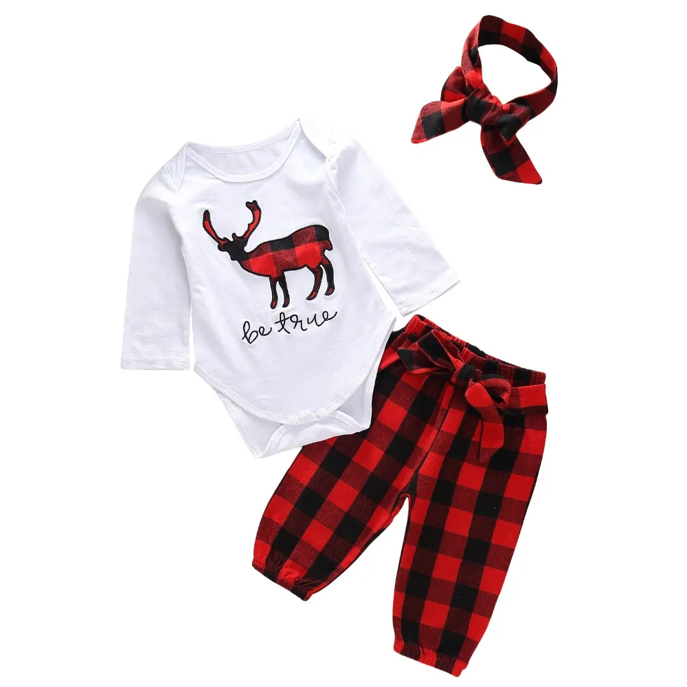 Baby Girls Clothing Sets Xmas Little Deer Newborn Baby Girls Clothes