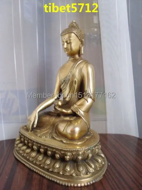 Тибетского Буддизма бронза Будда Шакьямуни статуя 21 см Бронзовая Отделка Будда Исцеление Статуя