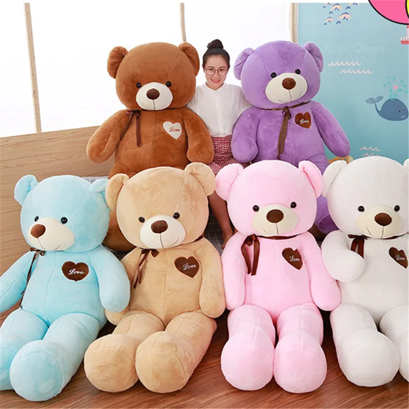 

1M Soft PP Cotton Stuffed Love Bear Toy Boys&Girls Animals Bears Doll Plush Toys For GirlFriend Valentine's Day Gifts 6 Colors