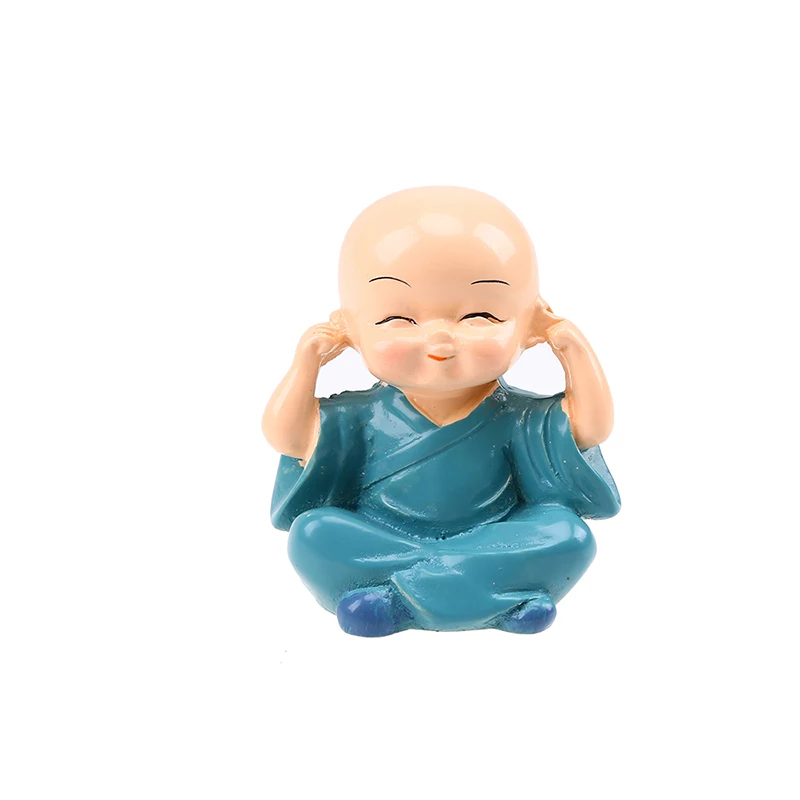 WHISM 4 шт. Смола маленькая статуя Будды монах мини-Сказочный Сад террариумные миниатюры авто украшение микро пейзаж Статуэтка куклы