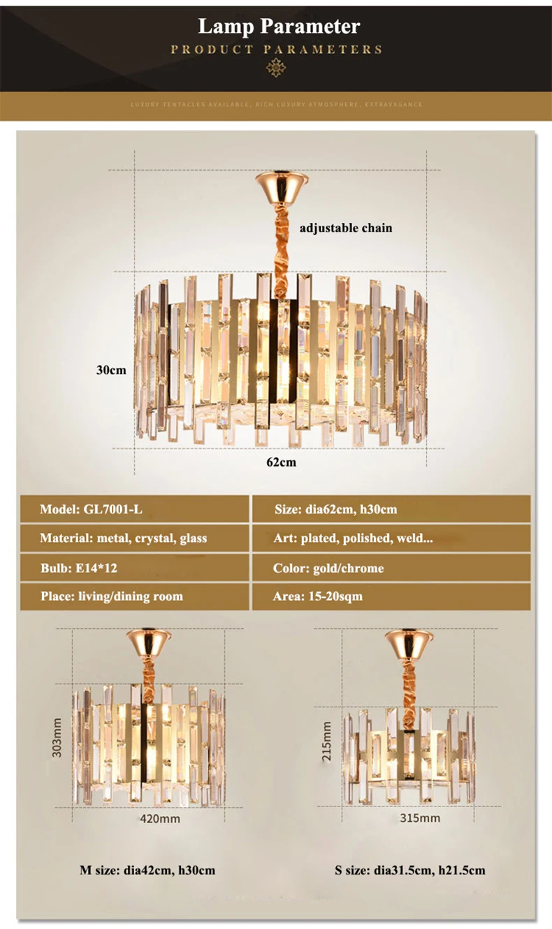 Lustre Crystal Led люстры освещение золото/хром столовая светодиодная подвесная люстра гостиная крепеж для подвесных светильников