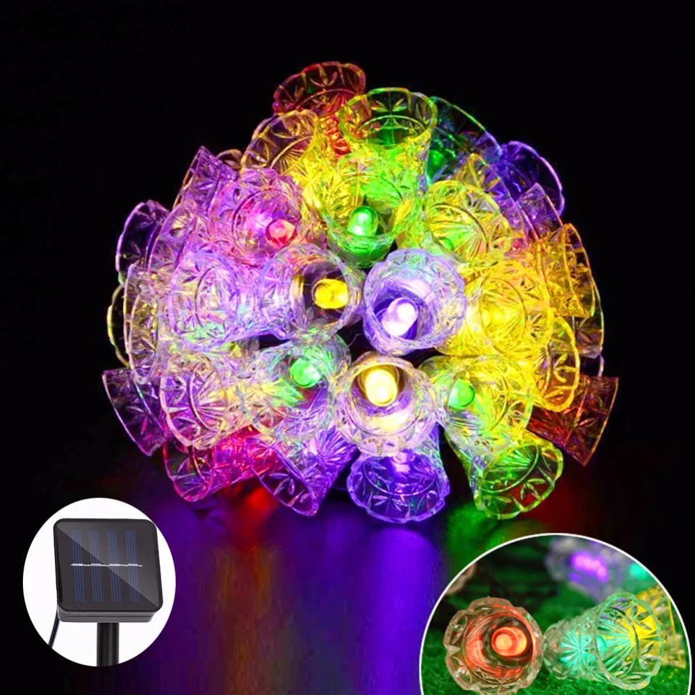 

Solar String Lights Outdoor 4.8M 20LEDs Solar Jingle Bells Fairy String Light 2 Modes New Year Christmas Tree Decoration Lights