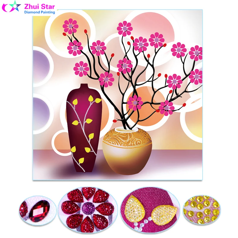 

Zhui Satr 5D DIY Diamond Embroidery,Partial,5D Diamond painting vase,Diamonds mosaic,cross stitch,Shiny Rhinestone ,decor,gift