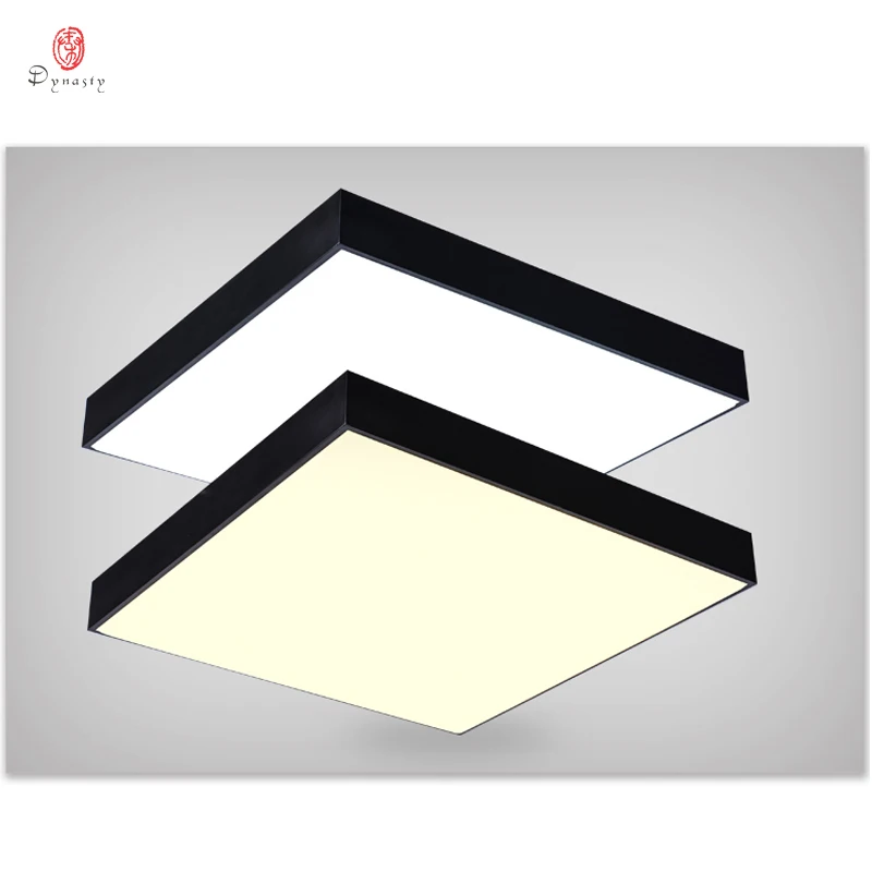Us 110 5 15 Off Modern Aluminum Ceiling Light Simple Square Led Hanging Lights Fashion Office Bedroom Kindergarten Shop Black White Lighting In