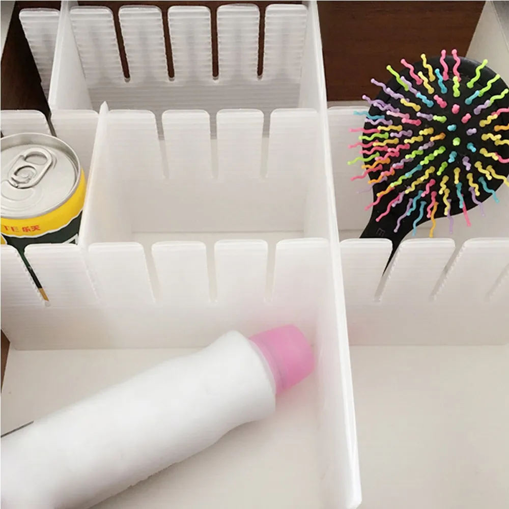 Новое поступление 2 шт. делитель ящика пластик DIY органайзер для хранения предметы домашнего обихода белый ящика разделитель сетка