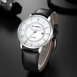 Модные для мужчин's Бизнес повседневные часы Montre Homme Da мужчин uhr кожа Элитный брендовый ремень большой циферблат наручные часы Relogio Masculino