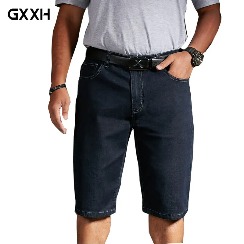 Новые летние тонкие повседневные джинсовые шорты мужские свободные джинсы большого размера из хлопка, Мужская брендовая одежда до колена размер 30-42 44 46 48