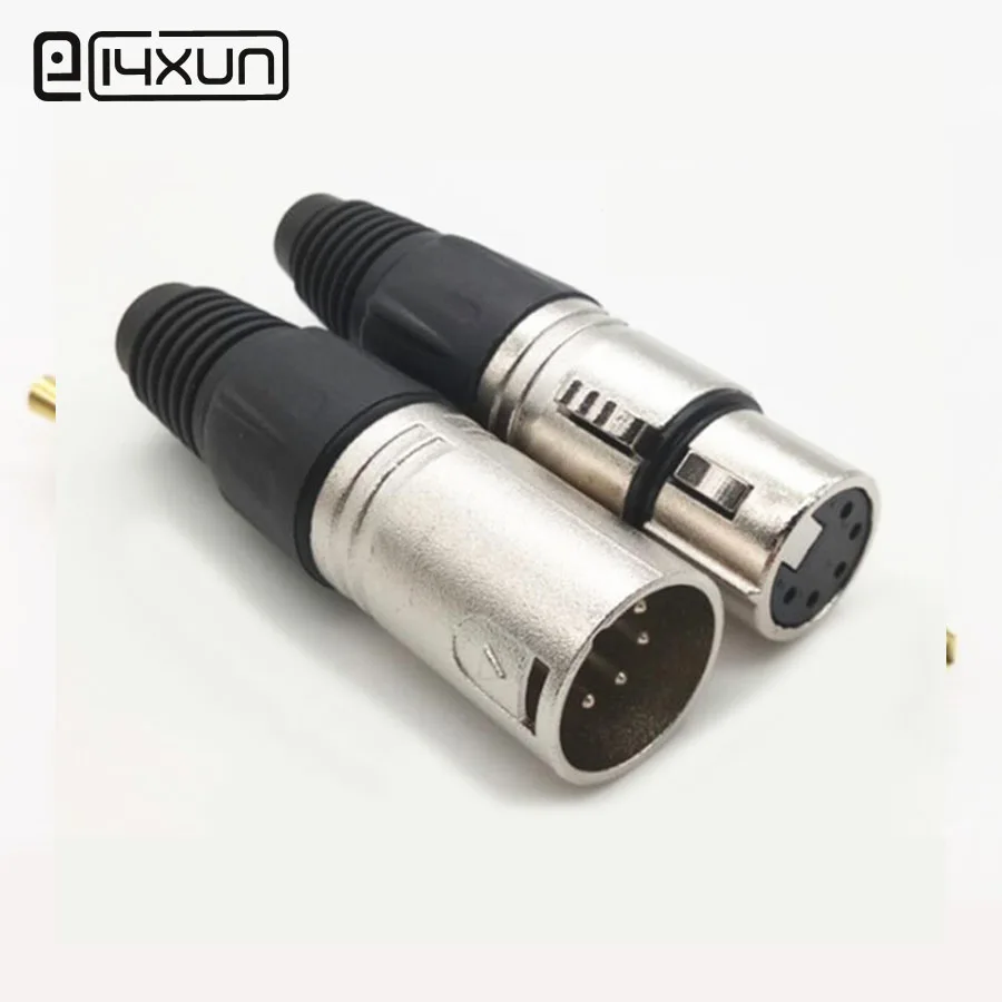 2 пары XLR 5Pin штекер гнездо Аудио Микрофон Разъем Кабель соединитель микшер баланс