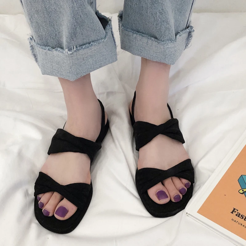 

Women Sandals 2019 New Summer Slip-On Peep Toe Casual Sandals Gladiator Sandals Female Footwear Woman Shoes Sandalias Mujer