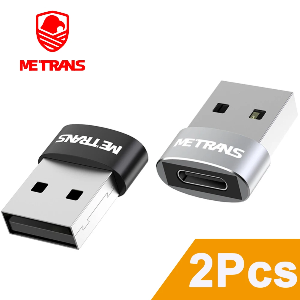 Metrans 2 шт. OTG type C USB адаптер Мужской к usb Женский конвертер зарядное устройство для