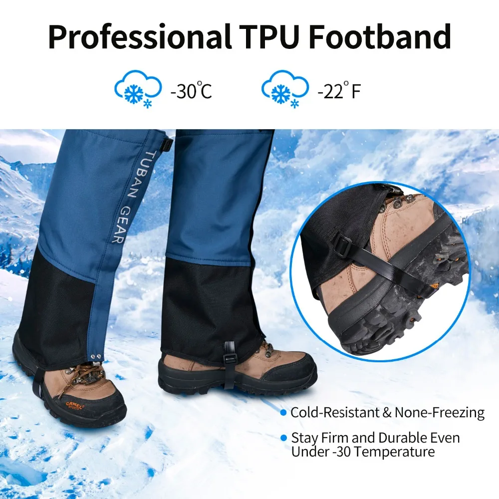

SKL1 Pair Snow Leg Gaiters Unisex Adult Outdoor Mountain Snow Legging Gaiters Durable Windproof Waterproof Warmth Shoes Cover