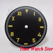 37,5 мм черный стильный циферблат californial dial fit для ETA 6497 ручной завод часы циферблат желтые отметки D114