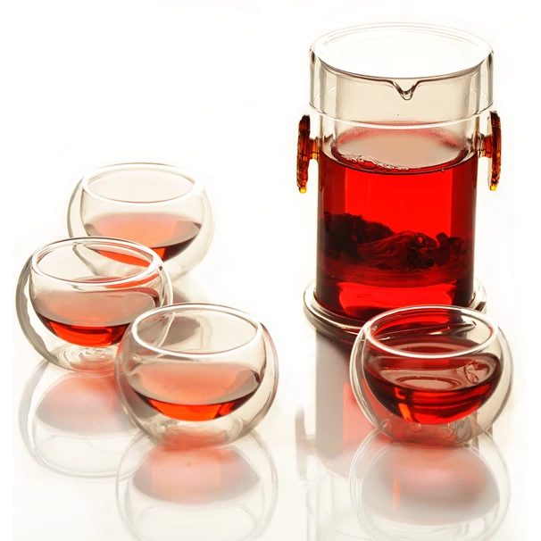 O. RoseLif 350 мл ручной работы 1 х жаростойкий стеклянный чайник+ 4 чашки цветочный чайный набор