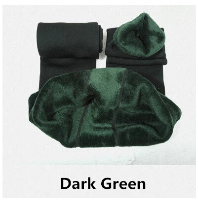 NORMOV зимние женские кашемировые леггинсы супер эластичные тонкие теплые леггинсы высокого качества трикотажные штаны толстые бархатные леггинсы размера плюс - Цвет: Dark Green