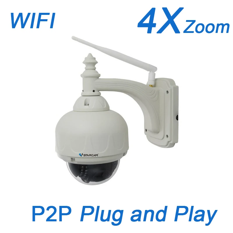 

VStarcam C7833wip-X4 Outdoor PTZ 4X Zoom Motorized lens P2P Wireless/WiFi 720P onvif IP security Camera built SD Card Slot