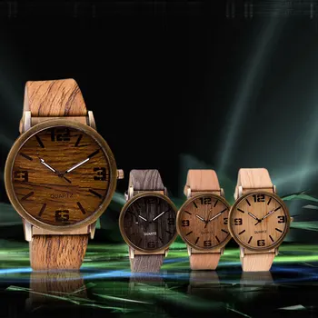 

Fashion Watches 2018 Women Men Quartz Wristwatches Casual Wooden Color Leather Strap Watch Reloj Mujer Women Watch Montre Homme
