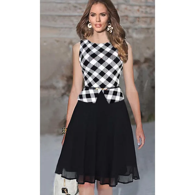 black and white plaid outfit