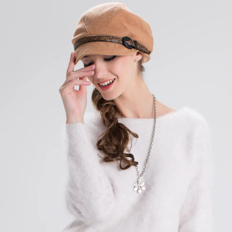 Модная женская кепка, теплая зимняя вязаная Козырьки Шляпы, корейский стиль, женская теплая шерстяная шапка с острым носком на выбор, шерстяная шапка B-7296