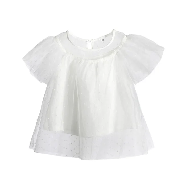 2018 Lovely Ruffle Sleeve Summer Girls Blouses Tops White Lace Casual ...