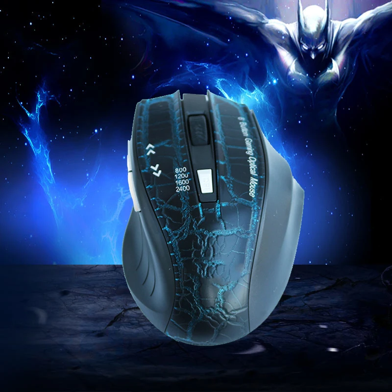 melhor 2017 Novo Jogo Do Rato Colorido Backlight Gamer Mouse Óptico Sem Fio 2.4G 800 1200 1600 DPI 6 Botões para Tablet PC Portátil