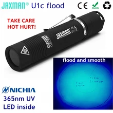 Jaxman U1c прожектор и гладкое пятно Nichia УФ светодиодный лампы 365nm 18650 светодиодный фонарик